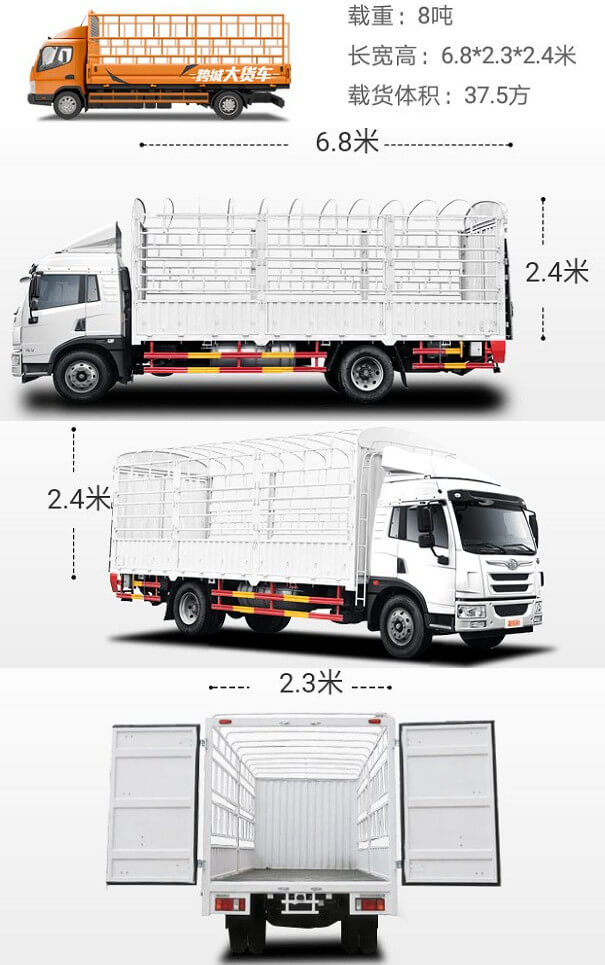 貨拉拉6米8貨車實物圖